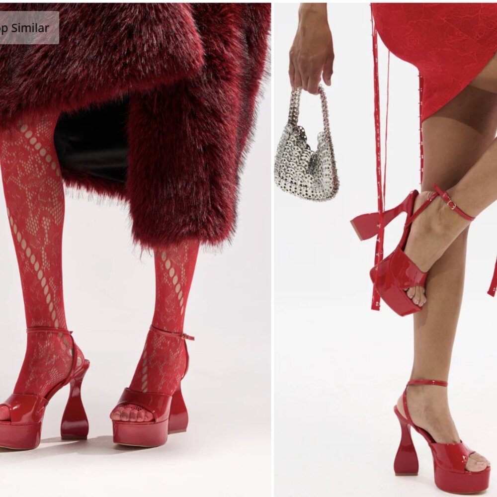 Azalea Wang Newton Red Chunky Platform Sandal - 10 - image 1